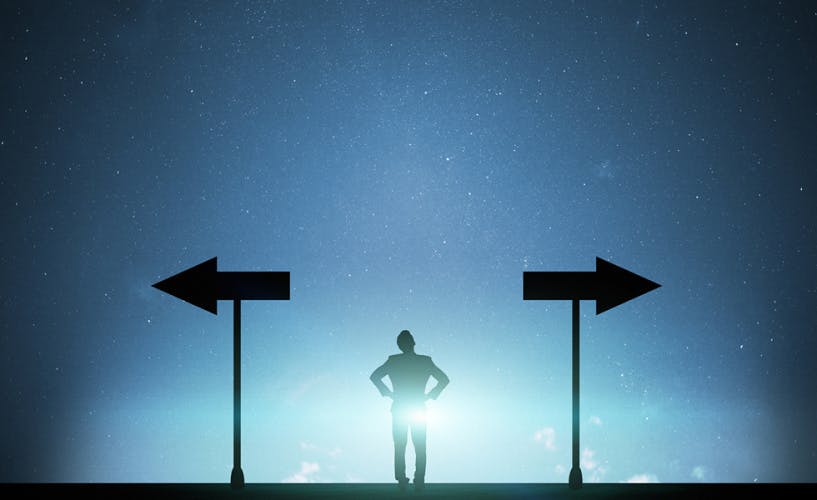 Businessman business concept directional sign.
